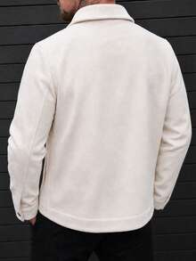 Men's Casual Fashion Versatile Minimalist Elegant Apricot Dragon & Phoenix Wool Blend - Apricot - View 2