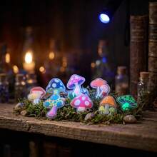 20pcs Transparent Fluorescent Mushroom Shoe Charms, Suitable For Various Sandals, Party Favors, Glowing Design - Multicolor - View 3