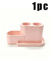 1pc Electric Toothbrush Holder, Desktop Decor, Can Hold 2 Electric Toothbrushes And 1 Toothpaste, Detachable Design For Easy Daily Cleaning - Storage Tool, Bathroom Organization, Keep Bathroom Tidy - Multicolor - View 10