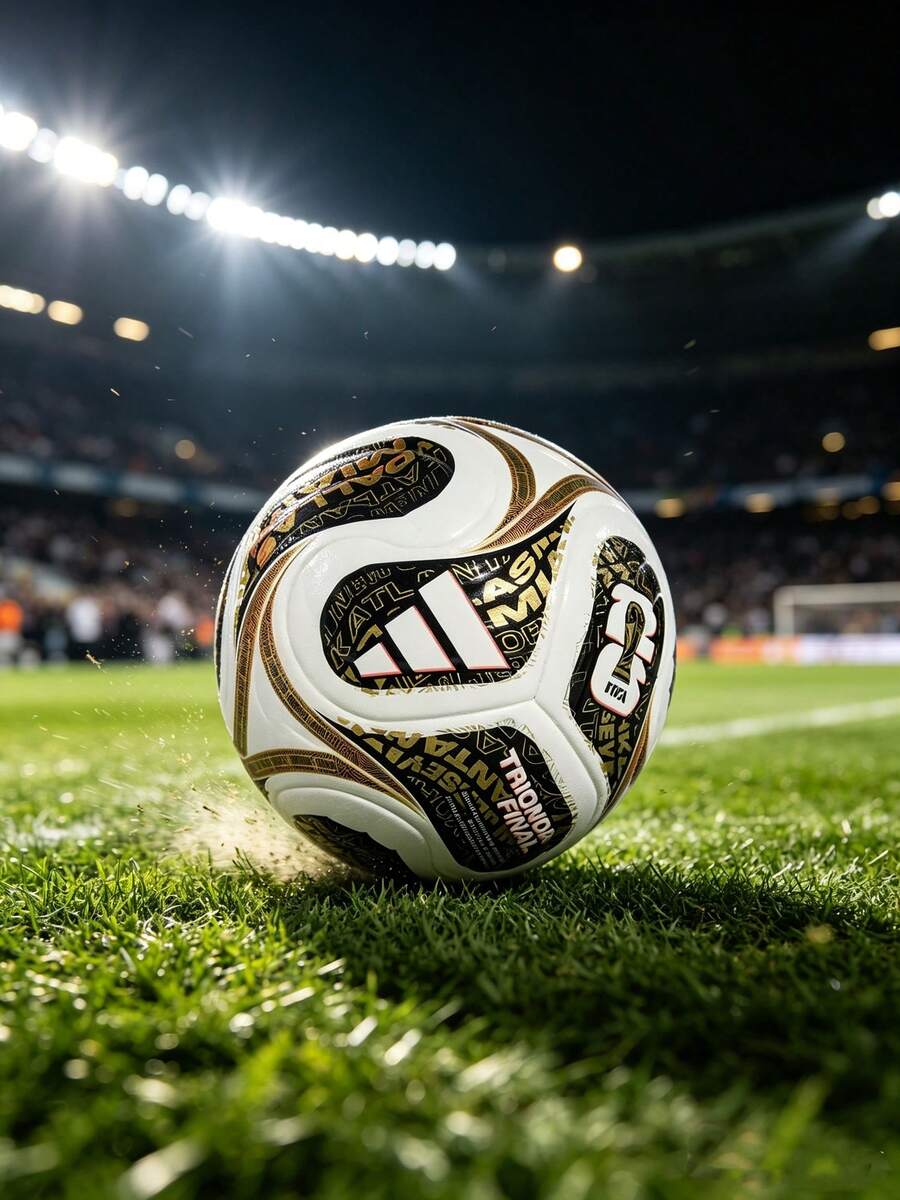 Adidas Size 1 TPU Seamless Thermobonded World Cup Final Mini Soccer Ball Gold/White/Black - Black, White and Gold - View 1