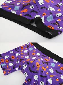 1 chiếc quần boxer nam màu tím, họa tiết ma Halloween dễ thương, vải mềm cao cấp, quà tặng trang phục hẹn hò đêm lễ ngọt ngào lãng mạn cho bạn trai - Nhiều màu - Xem 4