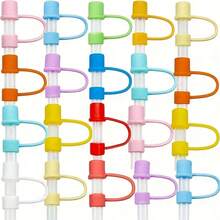 2 PCS Straw Cap Sets, Suitable For 20/30/40 Ounces Travel Cups, PVC Straw Cap Covers, Dust-Proof Beverage Accessories - Multicolor - View 3