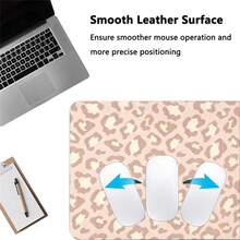 1pc Light Pink Leopard Pattern Faux Leather Desk Pad, Waterproof Oilproof Large Extended Leather Mouse Pad, Computer Keyboard Desk Mat For Work Gaming Study Table Decor - View 8