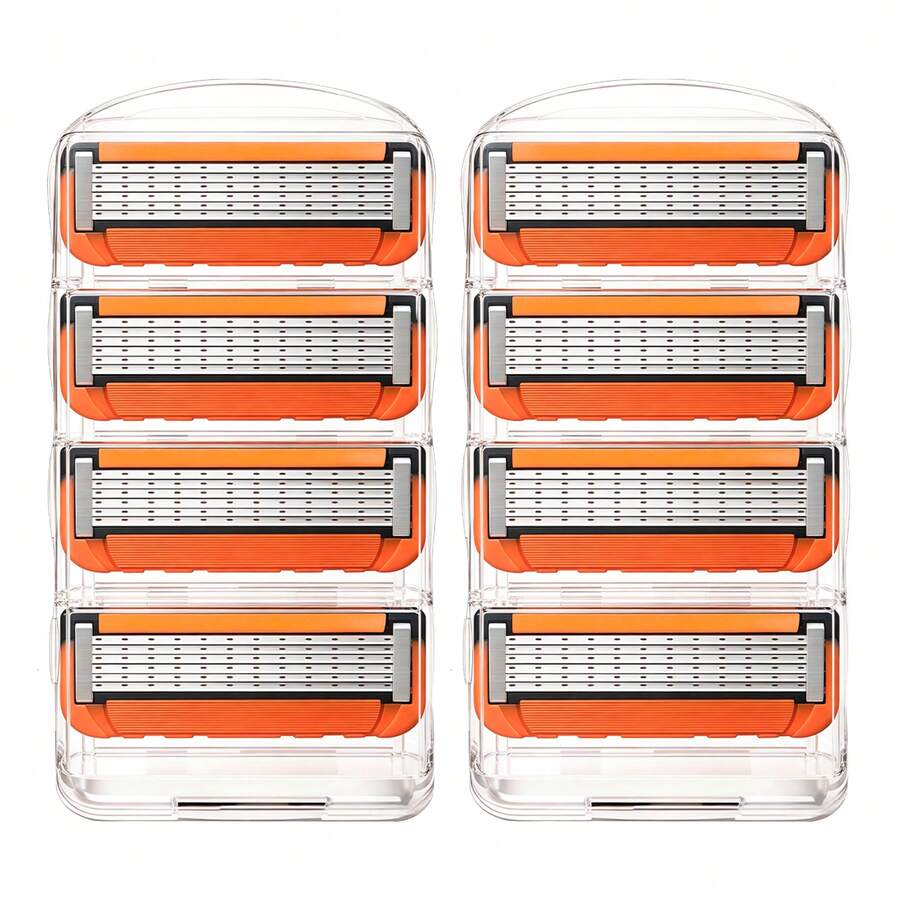 Maquinilla de afeitar desechable de 6 hojas para hombres, cartucho de repuesto para recortar barba y patillas, afeitado suave y fácil enjuague - TY6C-1H8B - Ver 1