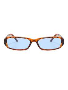1 Pair Men's Leopard Print Cat Eye Frame Personalized Retro Outfit Travel Vacation Street Style Fashion Glasses - Bean Curd Frame - View 4