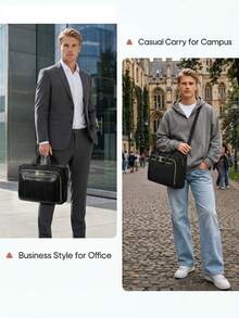 NEWHEY 17.3 Inch Laptop Bag For Men Water Resistant Briefcase Large Capacity Messenger Bag Teacher Bag For Work School Travel Business Office - Multicolor - View 2