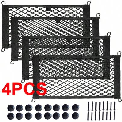 4Pcs Large Storage Net Pocket Camper Van Caravan Organizer Holder For VW T4 T5 T6