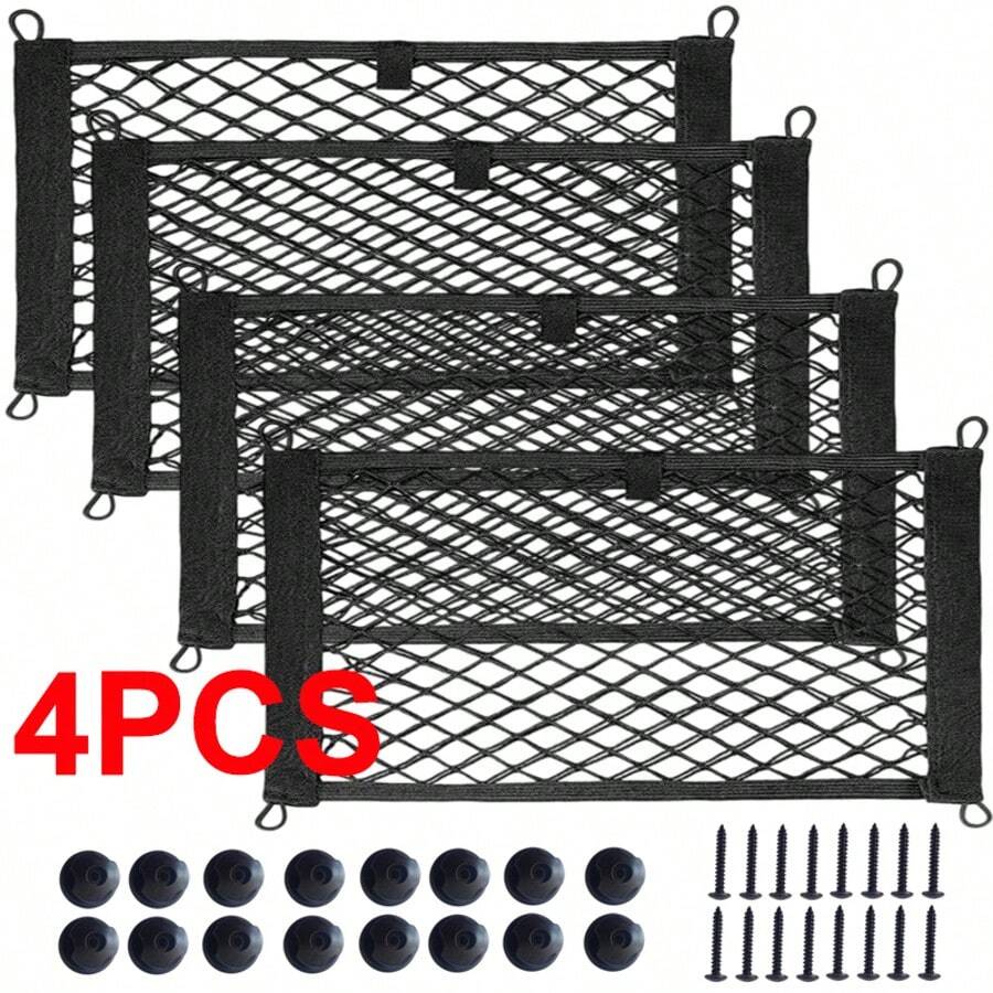 4Pcs Large Storage Net Pocket Camper Van Caravan Organizer Holder For VW T4 T5 T6 - 4Pcs - View 1
