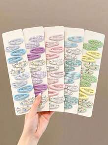 100/50/20/10pcs Girls Multi-Color Cartoon Candy Color BB Hair Clips Hair Accessories Side Clips Back Of Head Bangs Clips Stray Hair Clips For Daily Use - Multicolor - View 3