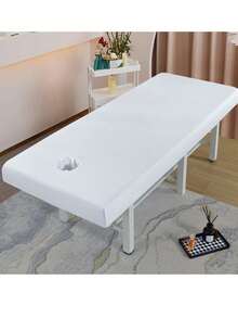 1pc Waterproof Oil-Resistant Beauty Salon Massage Bed Cover, Full Coverage Elastic SPA Massage Bed Sheet With Hole (190*80cm) - Multicolor - View 12