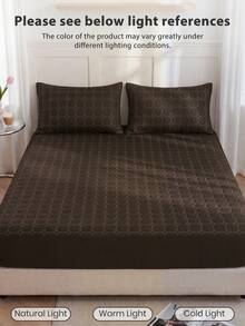 1pc Waterproof Fitted Sheet, Comfortable Mattress Protector, Deep Coffee Brown Mattress Cover, Room Decor, Skin-Friendly & Breathable, Suitable For Single/Double/Queen/King Size Beds, All Season, Machine Washable, Dorm Bedding, Back To School - Coffee Brown - View 8