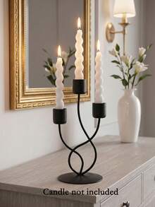 3-Arm Metal Candelabra Candle Holder, Wedding Candle Stand, Candlelight Dinner, Party Dinner, Home Dining Table Decor, Table Centerpiece, Birthday Party, Wedding Dining, Home Decor, Gift Candelabra - Elegant Style - View 15