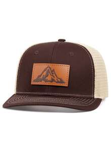 1pc Fashionable Breathable Mesh Mountain Print Baseball Cap, Street Hip-Hop Style Outdoor Casual Decorative Sun Hat, Adjustable, Unisex - Label Mountain - View 14