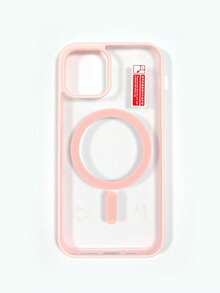 1pc 5-Style Optional Contrast Border Magnetic Large Window Transparent Phone Case, Ins Minimalist Phone Case, Built-In Magnetic Ring Supports Wireless Charging; Covers, A Style Transparent Border / B Style Light Pink Border / C Style Vibrant Orange Border / D Style Classic Black Border / E Style Light Gray Border, Raised Lens Full Coverage Anti-Drop Soft Shell, Minimalist Versatile Fashion Phone Case, Suitable For Personal Use, Birthday Gift Choice; Compatible With IPhone Case - Multicolor - View 42