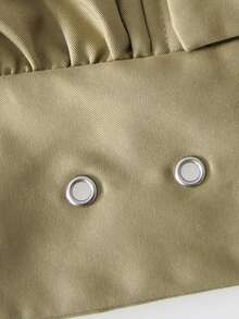 Khaki Belted Cropped Utility Jacket - Khaki - View 9