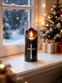 12.5cm, 15cm, 17.5cm 3pcs/Set Hot-Selling LED Electronic Candle Lights New Church Prayer Lights Cross Decor Night Lights Suitable For Multiple Scene Arrangements - Ambient Light - View 5