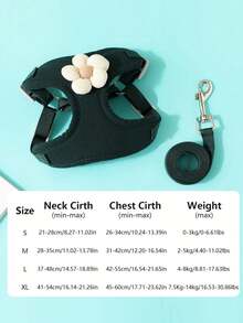 1 chiếc áo vest kèm dây xích cho thú cưng, phụ kiện chó hoạt hình 3D Teddy, dây dắt chó mèo đi dạo ngoài trời, đai yếm chống thoát - Nhiều màu - Xem 14