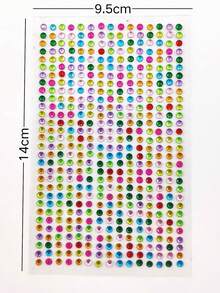 1pc Autumn Christmas New Colorful 3mm Rhinestone Face Stickers, Random Diamond Color, For Face And Head Makeup Decoration And Beautification, Y2K Style, Suitable For Music Festivals, Children's Day, Christmas And More - Multicolor - View 2