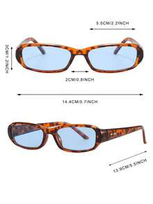 1 Pair Men's Leopard Print Cat Eye Retro Small Frame Outfit Street Style Fashion Glasses - Bean Curd Frame - View 5
