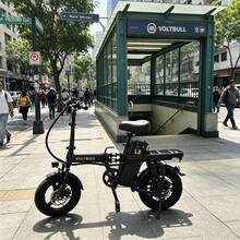 Bicicleta Eléctrica Plegable X3 para Adultos, Motor Integrado 500W, Batería 48V 10Ah, Llanta Sin Cámara 14*2.125, 5 Niveles de Velocidad, Sistema de Amortiguación Completa, Pantalla LCD a Color, Bici para Traslado Urbano - Negro - Ver 3