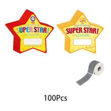 hoojojo 50pcs/Set Kartu Gosok Bintang DIY, Set Permainan Gosok Hadiah Kejutan Berbentuk Bintang, Kartu Tantangan Pesta Interaktif, Perlengkapan Acara Undian, Kartu Hadiah Liburan, Alat Peraga Permainan Kelas, Alat Tulis Kreatif, Perlengkapan Kembali ke Sekolah - MultiWarna - View 14