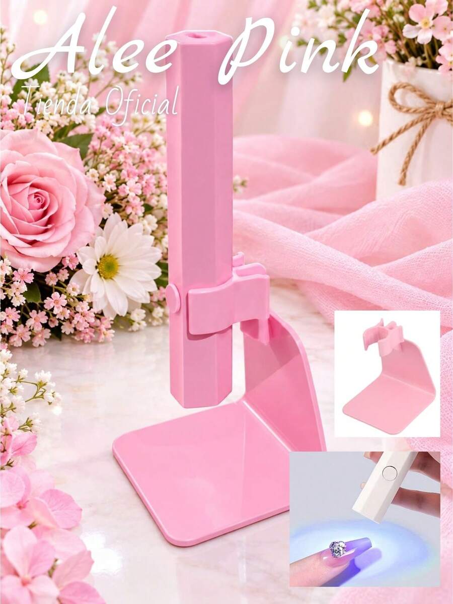 Portable UV Lamp With Static Pink Base, Mini Pencil Lamp For Nail Drying With USB Charging Cable, In Pink, Very Convenient And Easy To Use, For Professional And Home Use - Pink - View 1