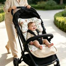 1 buah Bantalan Kursi Kereta Bayi, Bantalan Katun Tebal Motif Kelinci Kartun Musim Gugur/Dingin Nyaman dengan Bantal, Bantalan Kursi Kereta Bayi Bolak-balik untuk Penggunaan Sehari-hari - Seperti yang ditunjukkan pada gambar - View 2