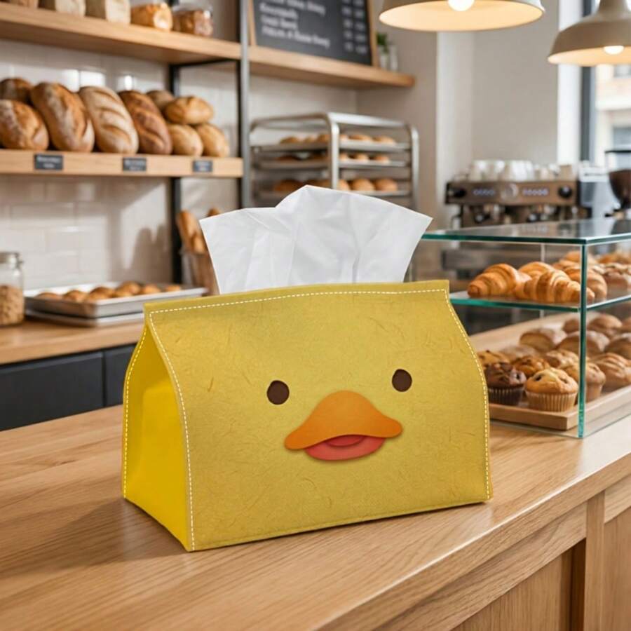 1pc Funny Modern Minimalist Tissue Box | Multi-Functional Napkin Dispenser, Available In 2 Sizes, Perfect For Home, Party And Car Decor, Duck Face Animal Pattern - Decorative Tissue Box For Living Room And Bedside Table