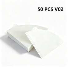 50/100pcs Coffee Filter Paper, Cone-Shaped Filter Paper, Easy To Use, Upgraded Design, V02 Size, Suitable For Pour-Over Coffee And Drip Coffee Maker, V-Shaped Pour-Over Coffee Filter Paper, Filter Cup, Suitable For Pour-Over Coffee, Suitable For Pour-Over Coffee Filter Cup (White), Back To School Essential Stationery - White - View 11