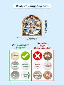 1pc Arch Shaped Winter Snow Scene Christmas Mouse Hole Wall Sticker, Self-Adhesive Waterproof Removable PVC Wall Decal, No Residue Wall Decoration Sticker, Christmas Decor For Home Bathroom Living Room Holiday Scene Arrangement - one-size - View 5