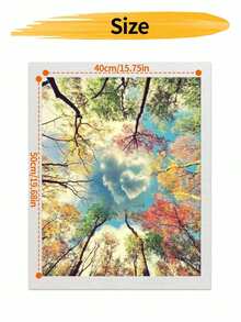 DIY HeartShaped Cloud In Autumn Forest (Frameless Or Framed 8x12 / 16x20 Inches) Paint By Numbers Kit (Acrylic) Arts & Crafts For Adult Beginners, Home Wall Decor, And Romantic Holiday Gifts - Sets - View 9