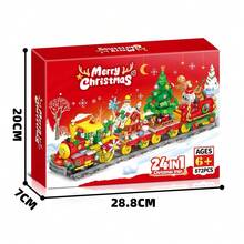 2026 Christmas DIY Holiday Calendar Train Building Block Set 24pcs Christmas Countdown Train, Includes Christmas Train, STEM Educational Toy Gift For Children 3 Years And Above, Christmas Gift, Christmas Decoration Toy - Multicolor - View 10