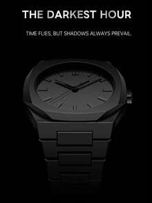 Black Minimalist Octagonal Dial Quartz Watch 3-Piece Gift Set - Includes Watch, Strap Removal Tool And Gift Box, Complete Casual Wristwatch Set, Suitable For Children, Students And Teenagers - Multicolor - View 4