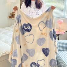 1pc Printed Flannel Fleece Blanket, High GSM Colorful Warm Soft Sofa Throw - Multicolor - View 4