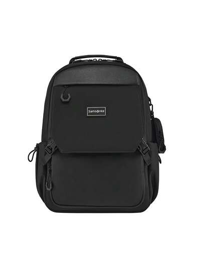 SAMSONITE VERCELLI Mens Black Travel Backpack With Laptop Compartment For Business And Commute Adjustable Detachable Strap For Versatile Carry