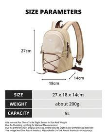 CAMEL CROWN Ransel Komuter Unisex, Ransel Perjalanan Ringan Kapasitas Kecil, Tas Sekolah Pelajar, Cocok untuk Aktivitas Luar Ruangan Mendaki dan Panjat Tebing - khaki muda - View 6