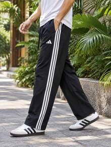 Adidas Men's Sports Long Pants Casual Pants ST 3ST WV PNT Daily Commute Sports Pants KR2531 - Black/white - View 2