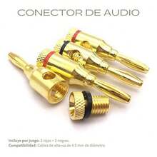 4pz De Conector Banana,4mm Para Cable Estéreo Altavoces - Negro/Rojo - Ver 3