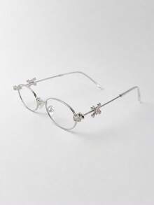 1 Pair Men's Rimless Retro Transparent Glasses, Casual Fashion, Suitable For Daily Reading, Commuting, Beach Leisure, Retro Y2K Basic Style, Business Casual Gift Choice. - Clear - View 2