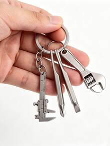 5pcs Simulation Screwdriver Keychain,Mini Wrench Keychain,Portable Multi Tool,Slotted Screwdriver,Key Ring Hook,Car Keychain, Bag Charm, Men's Gift - Multicolor - View 1