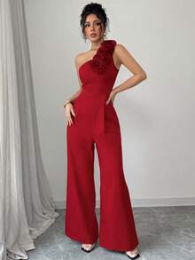 Women Jumpsuits - Red - View 3