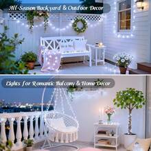 New High Brightness Christmas String Lights, F-Type Plug Connection; 1000/500/300 LED, Plug-In String Lights, Silver Wire Design, Discreet; Perfect For Christmas Decoration; Features 8 Lighting Modes; Ideal For Outdoor Decoration, Bedroom, Wedding, Party, Festival Celebration, Christmas, Halloween And Other Occasions. IP44 - EU F Type Plug(220-240V) - View 10