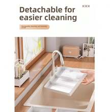 1pc Expandable Cutlery Tray, Adjustable Utensil Organizer, Plastic Kitchen Drawer Storage Box, Multi-Compartment Design, Spoon Fork Knife Holder, Also Suitable For Cosmetics Stationery Bathroom, White - Multicolor - View 7