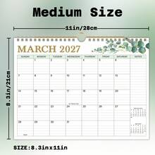 2027 橄欖枝極簡風壁掛日曆，自然植物風格 12 個月月計畫表，大書寫空間，居家辦公室行程規劃備忘錄日曆 - 橄欖枝 - 查看 2