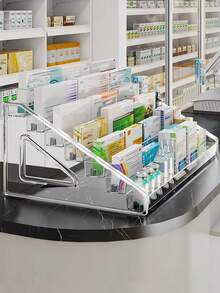 1pc Wall-Mounted Medicine Storage Rack, Common Household Ointment Wall-Mounted Small Compartment Box, First Aid Medicine Sorting Box, Home Medicine Storage Rack, Space-Saving, Desktop Display Style, Transparent Multi-Layer Vertical PET Material Medicine Shelf, Home Emergency Medicine Storage Rack - Clear - View 6