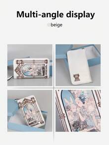 Dompet Panjang Wanita Modis Retro Lucu Motif Kelinci 2026, Dompet Clutch dengan Ilustrasi Bordir dan Resleting, Dompet Gaya Feminin dengan Banyak Slot Kartu dan Rantai, Dompet Panjang Selempang Satu Bahu, PU - MultiWarna - View 9