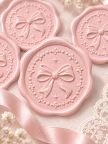 20/30/50/100pcs Bow Wax Seal Stickers, Wedding Invitation Envelope Seal Stickers, Self-Adhesive Envelope Seal Stickers, Suitable For Wedding, Invitation, Envelope, Gift Packaging, Christmas - Bow--blush Pink (New 2) - View 6