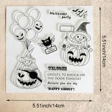 Halloween Clear Silicone Stamp, Pumpkin Witch Ghost For DIY Scrapbooking Card Making Journal Paper Craft Decor - Halloween-1 - View 22