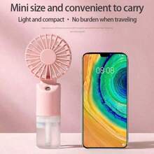 Mini Handheld Mist Fan, 2-Speed Adjustable, Humidifying & Cooling, Suitable For Indoor/Outdoor Camping, Equipped With 500mAh Long-Lasting Battery - Multicolor - View 3