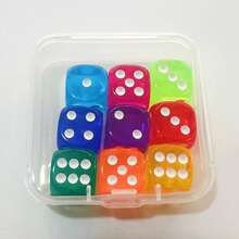 9pcs/Set Bright Polyhedral Game Dice Kit, Multi‑Color Game Dice With Transparent Portable Storage Box, Practical Supplies For Tabletop Party Games And Mathematical Teaching Games,Teacher Supplies,Classroom Must Haves - Dice - View 10